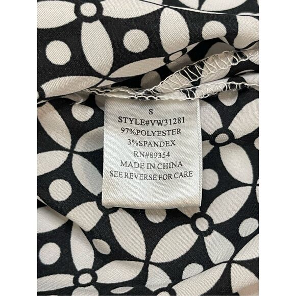 Adrienne Vittadini women’s 3/4 sleeve blouse small navy and white - Picture 5 of 7